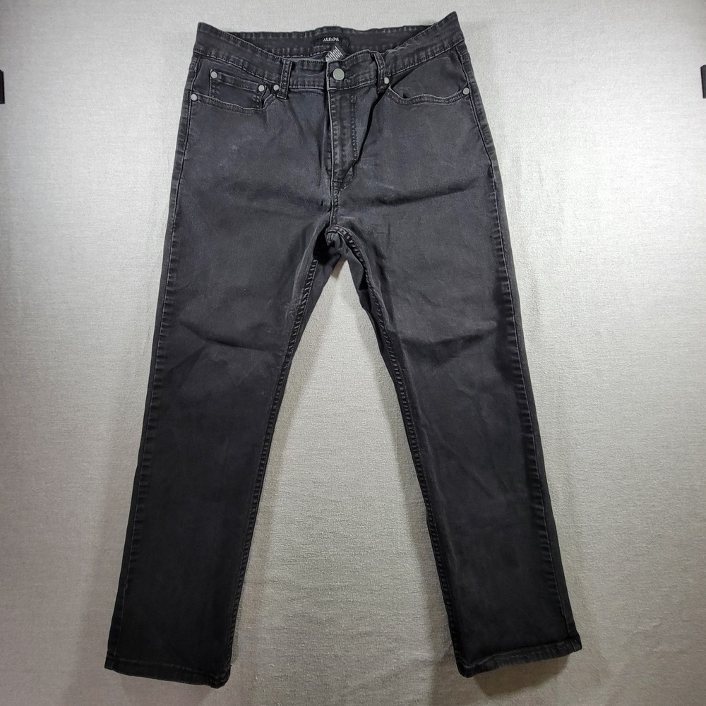 Alfani Jeans Mens 34x30 Black Excellent Straight Leg Stretch Denim Pants